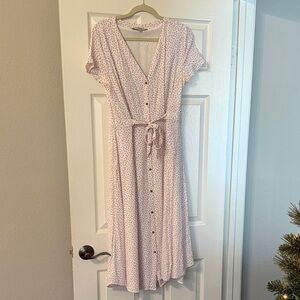Elegant Pink Button-Down Dress